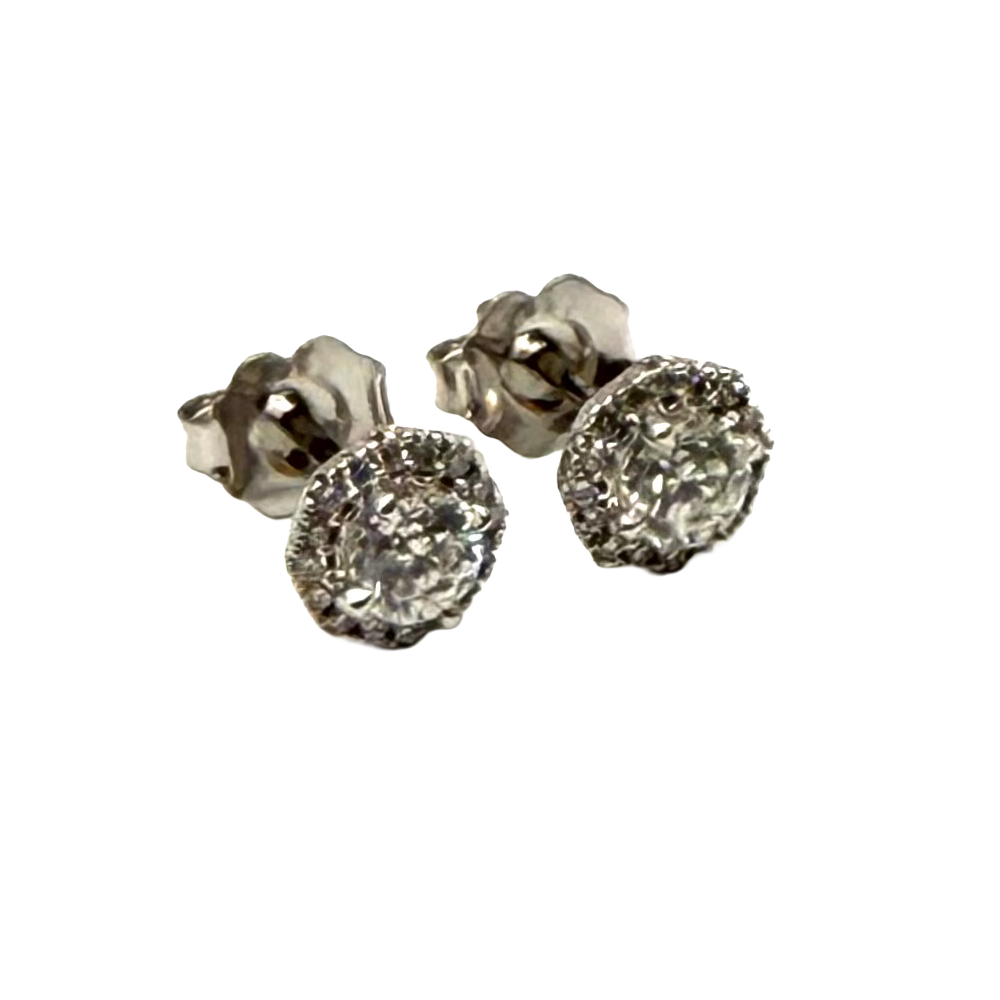 Diamond 14K White Gold Stud Earrings