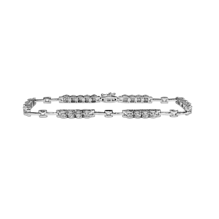 Diamond 18K White Gold Sectional Bracelet