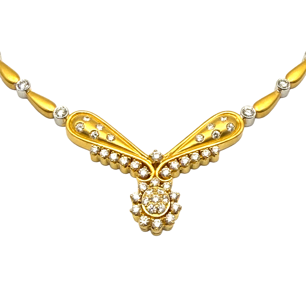 Diamond 18K Yellow Gold Jewelry Suite