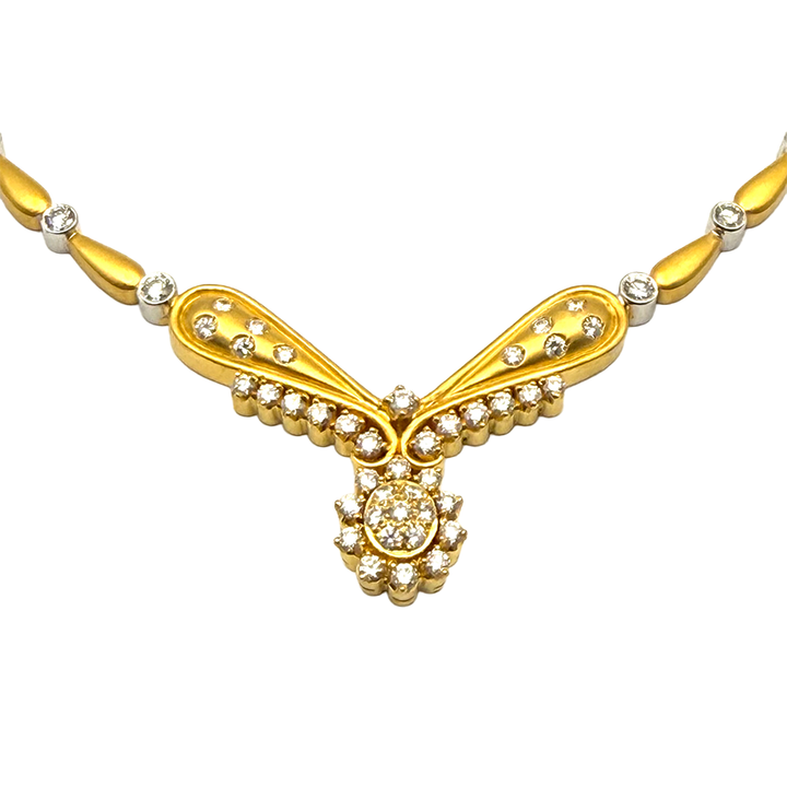 Diamond 18K Yellow Gold Jewelry Suite