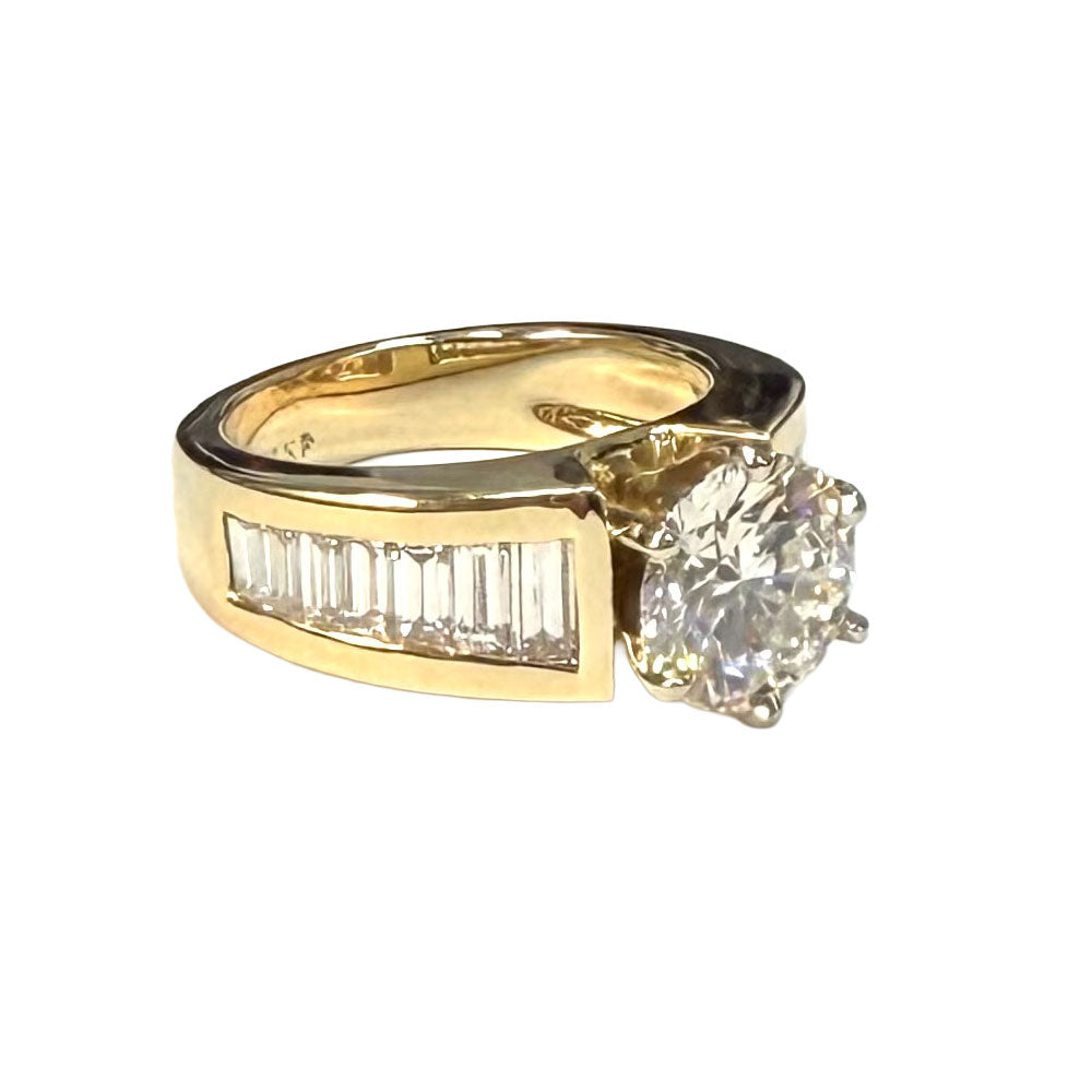1.90 Carat I VS1 RBC GIA Diamond 14K YG Ring