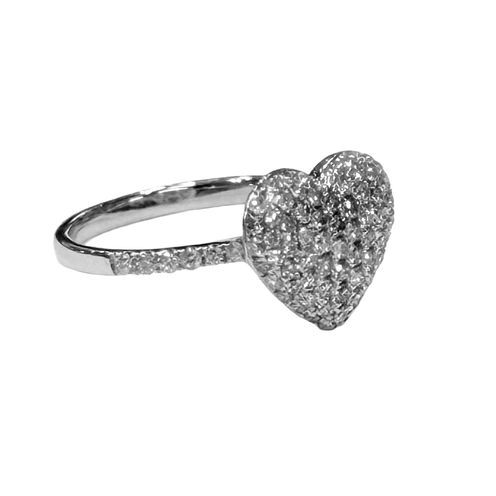 Diamond 14K White Gold Heart Shaped Ring