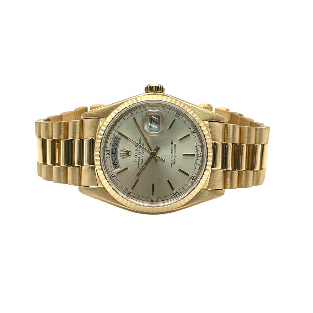 Rolex Oyster Perpetual Date Date 18KYG President Wristwatch 18038