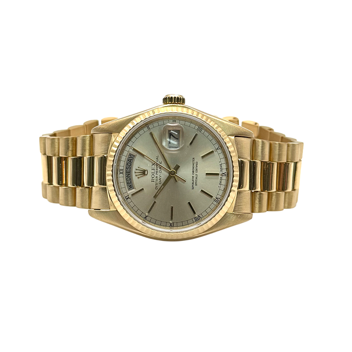 Rolex Oyster Perpetual Date Date 18KYG President Wristwatch 18038
