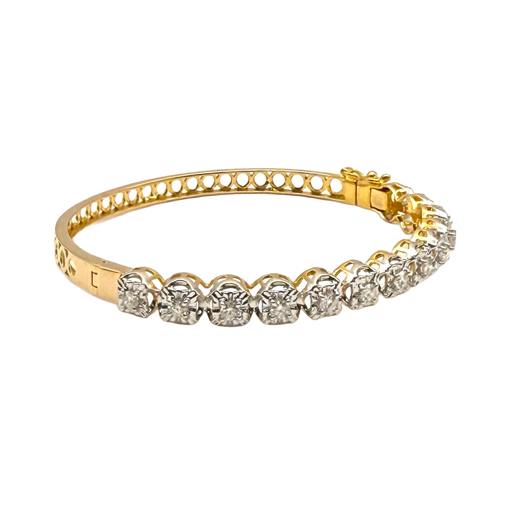Diamond 18K YG Bangle Bracelet