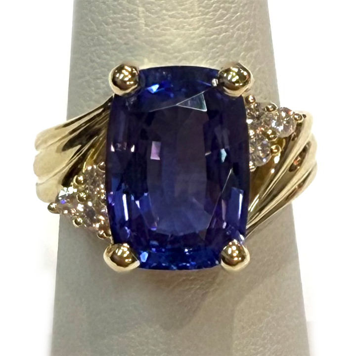 Tanzanite Diamond 14K Yellow Gold Ring