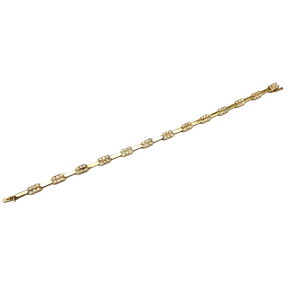 Diamond 14K Yellow Gold Link Bracelet