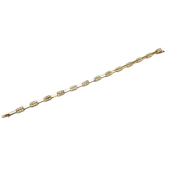 Diamond 14K Yellow Gold Link Bracelet