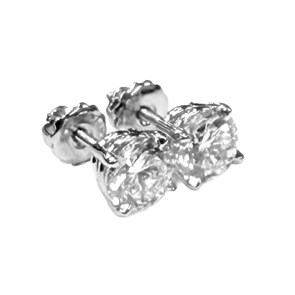 2.00 Carats Diamond 14K WG Stud Earrings