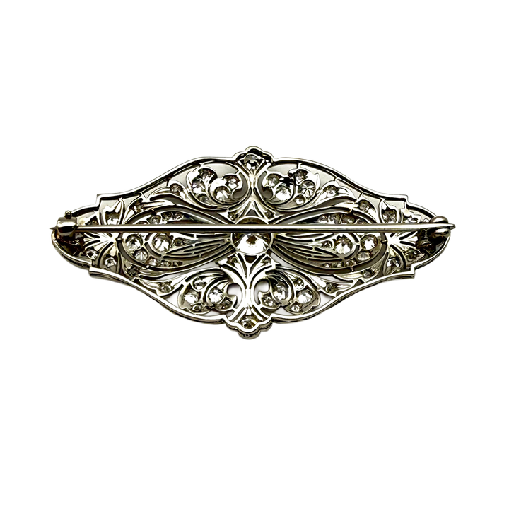 Edwardian Diamond Platinum Brooch