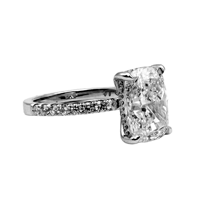 4.35ct D VVS2 Elongated Cushion Brilliant Cut Diamond 18KWG Ring