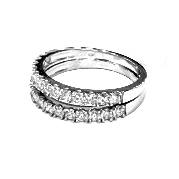 Diamond 14K White Gold Matching Band Rings