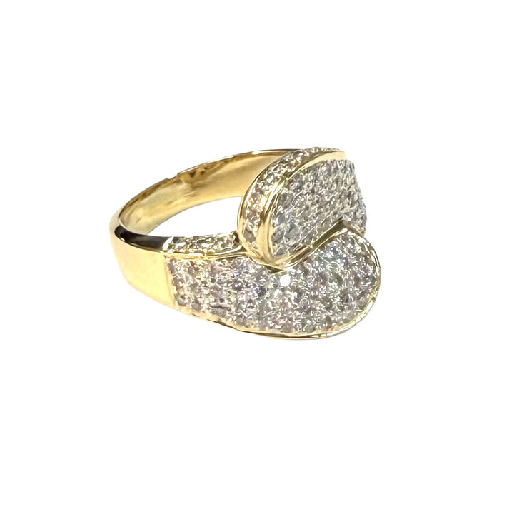 Diamond, 18K YG Saddle Design Ring