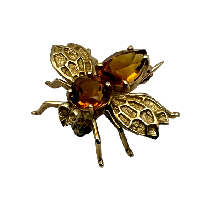 Citrine 14K YG Bee Design Pin