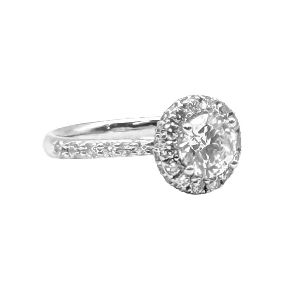 1.00 Carat I VS1 GIA RBC Diamond Platinum Ring
