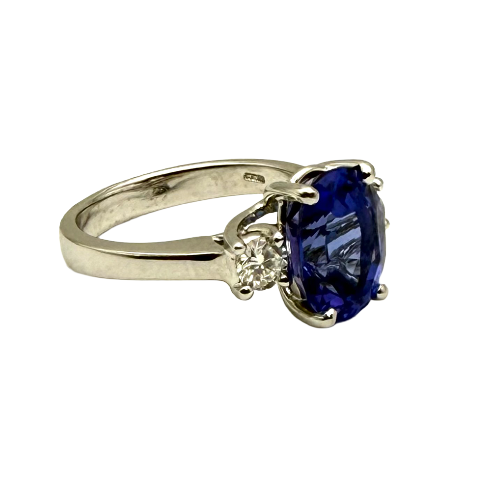 Tanzanite Diamond 14K White Gold Ring