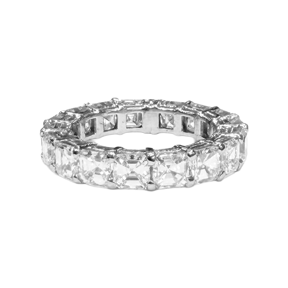 Asscher Cut Diamond 14K White Gold Eternity Band