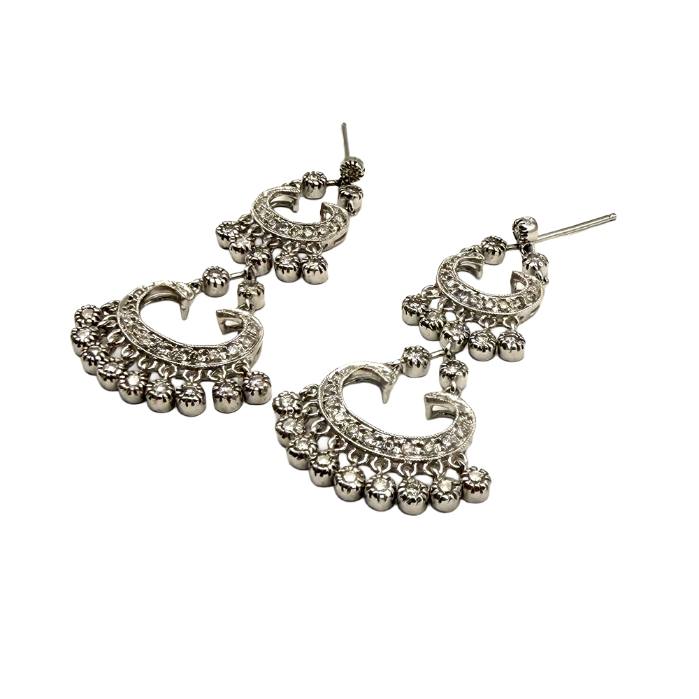 Diamond 14K WG Chandelier Drop Earrings