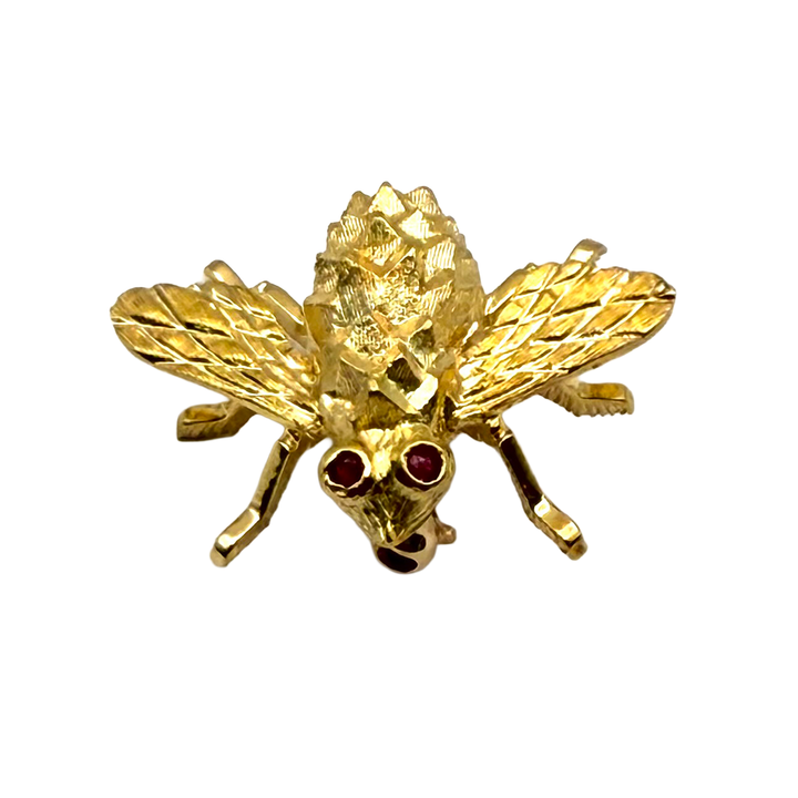 18K Yellow Gold Bee Design Pin