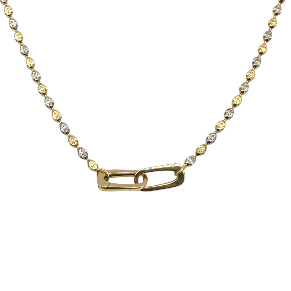 18K Two Tone Link Necklace