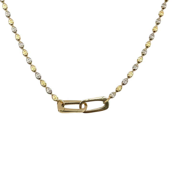 18K Two Tone Link Necklace