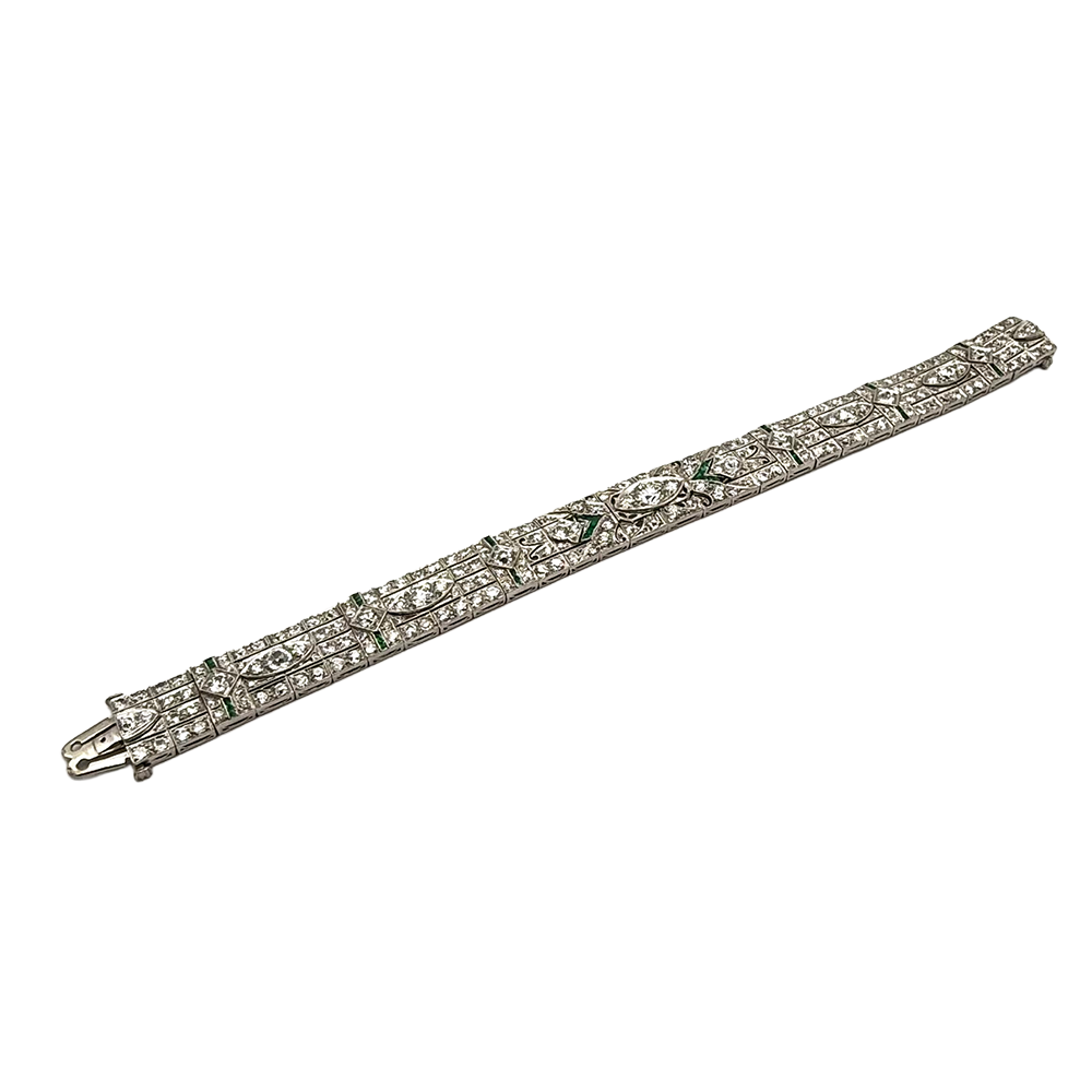 Art Deco Diamond Emerald Bracelet