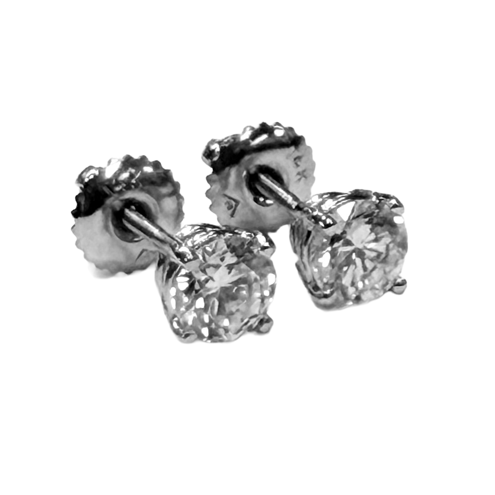 1.02 Carats Diamond 14K WG Stud Earrings