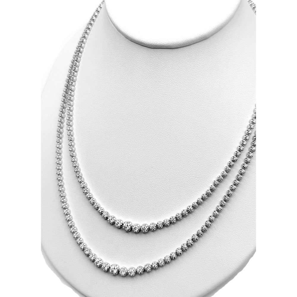Diamond 18K White Gold Double Row Necklace