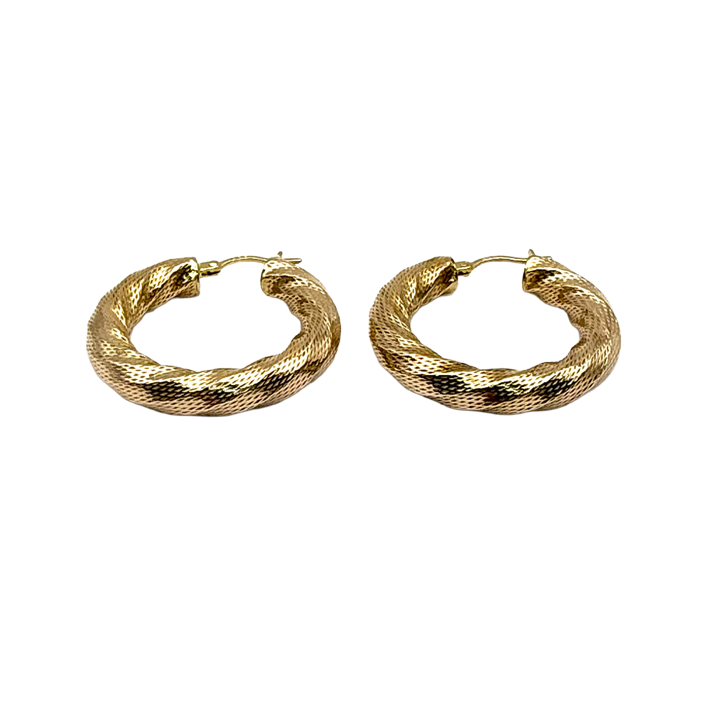 14K Yellow Gold Hoop Earrings