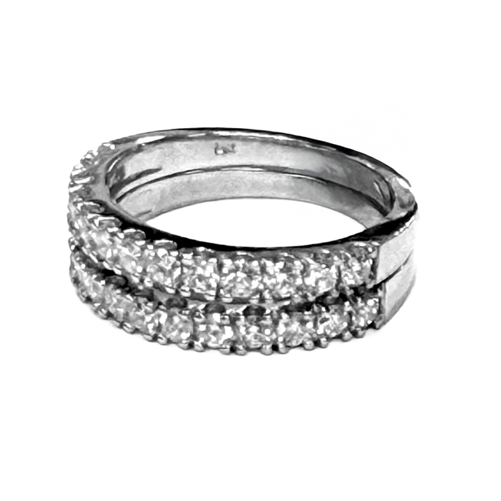 Diamond 14K White Gold Matching Band Rings