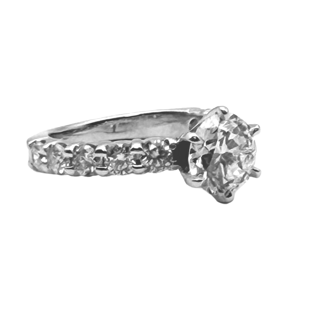 1.37 Carat Round Brilliant Cut Diamond 14K WG Ring