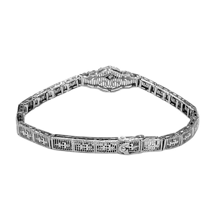 Art Deco Diamond 10K White Gold Bracelet