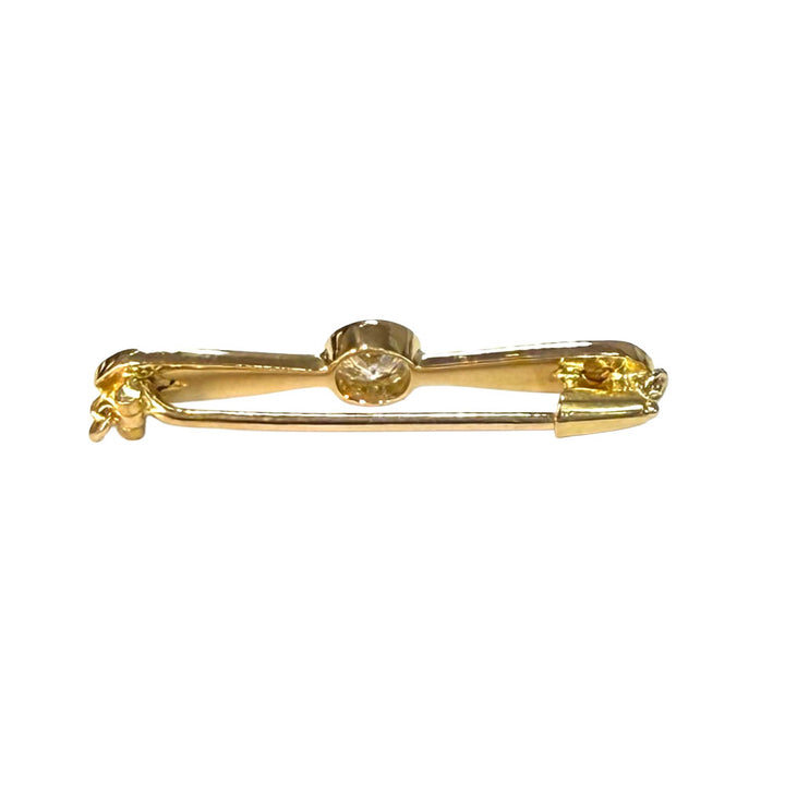 Antique Diamond 21K Yellow Gold Pin