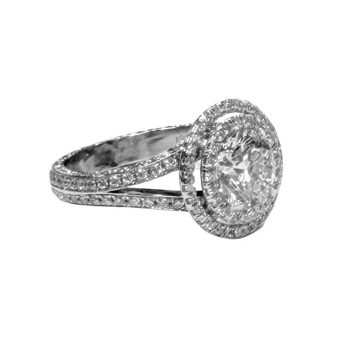 1.52 Carat RBC K VS2 Diamond 14K WG Ring