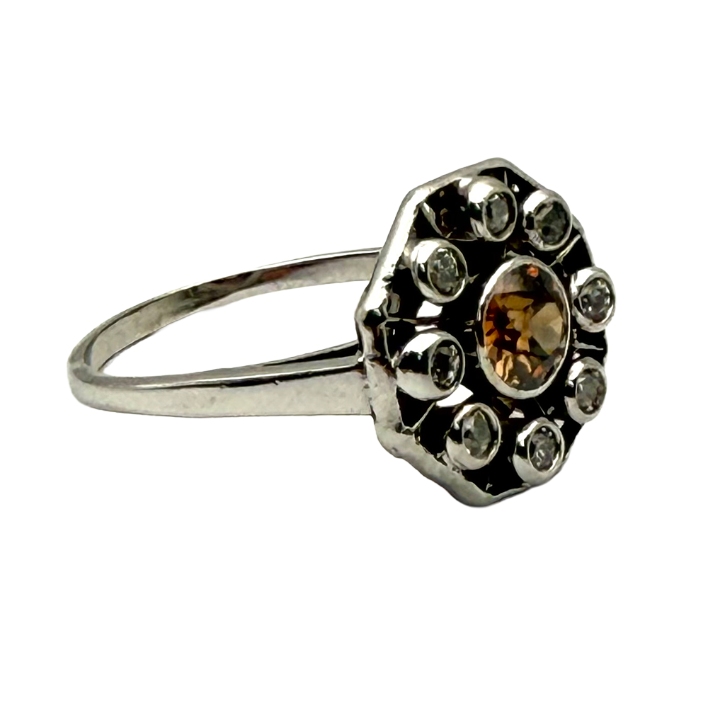 Antique Fancy Brown Diamond, Colorless Diamond Ring