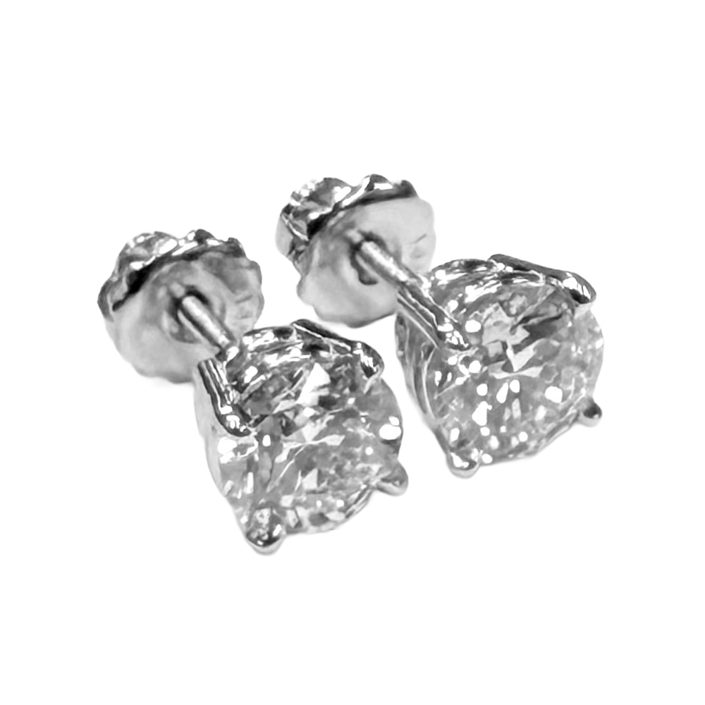 2.01 Carats Diamond 14K WG Stud Earrings