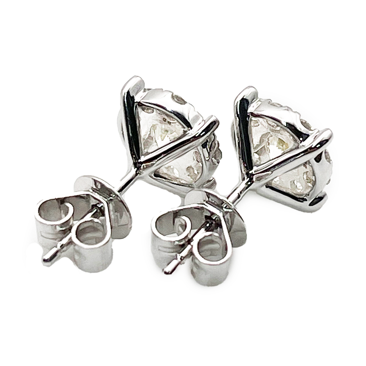 Diamond 14K White Gold Cluster Stud Earrings
