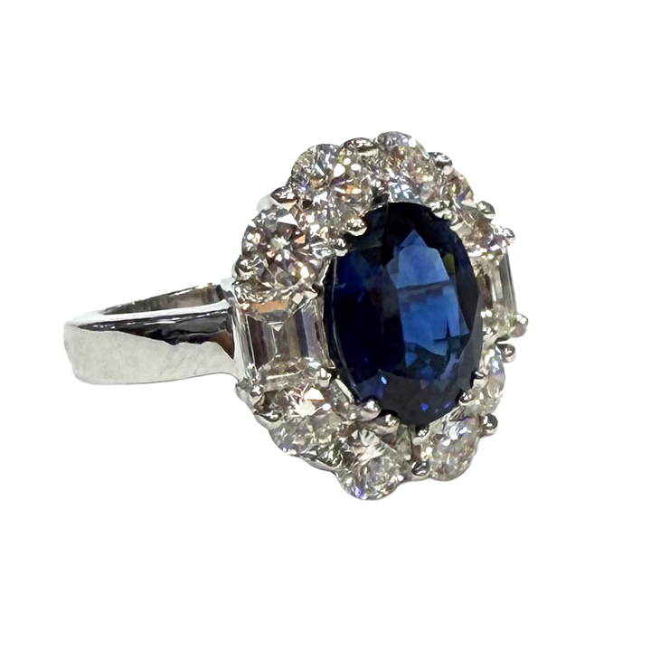Sapphire Diamond 18K WG Ring