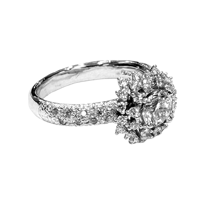 Diamond 18K Floral Design Ring