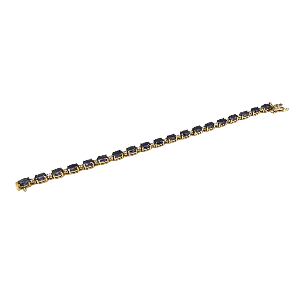 Sapphire Diamond 14K Yellow Gold Bracelet