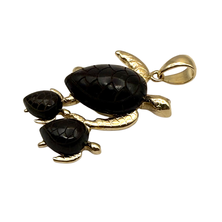 Onyx 14K YG Turtle Pendant