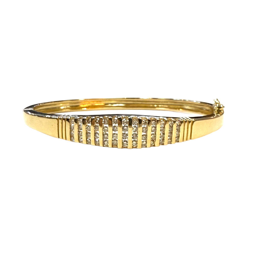 Diamond 14K Yellow Gold Bangle Bracelet