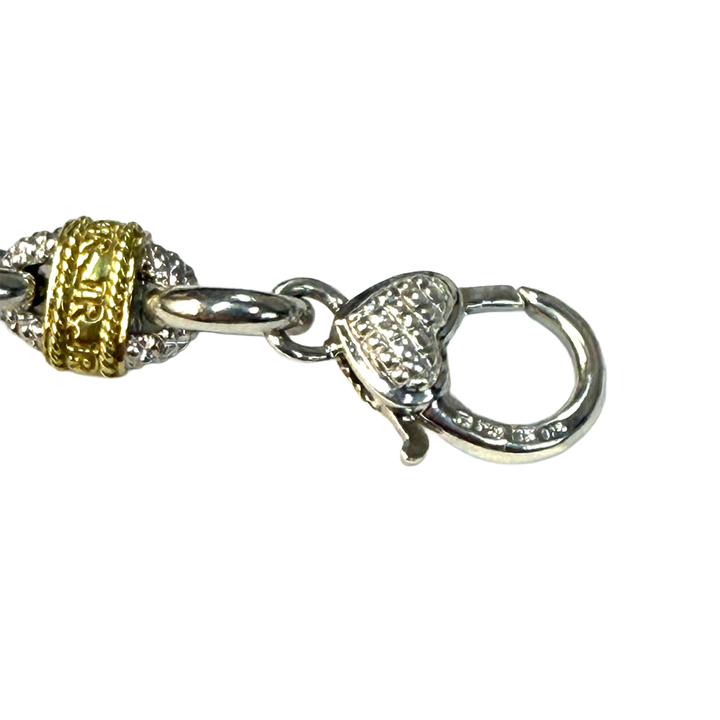 Judith Ripka 18K YG & Sterling Silver Link Bracelet