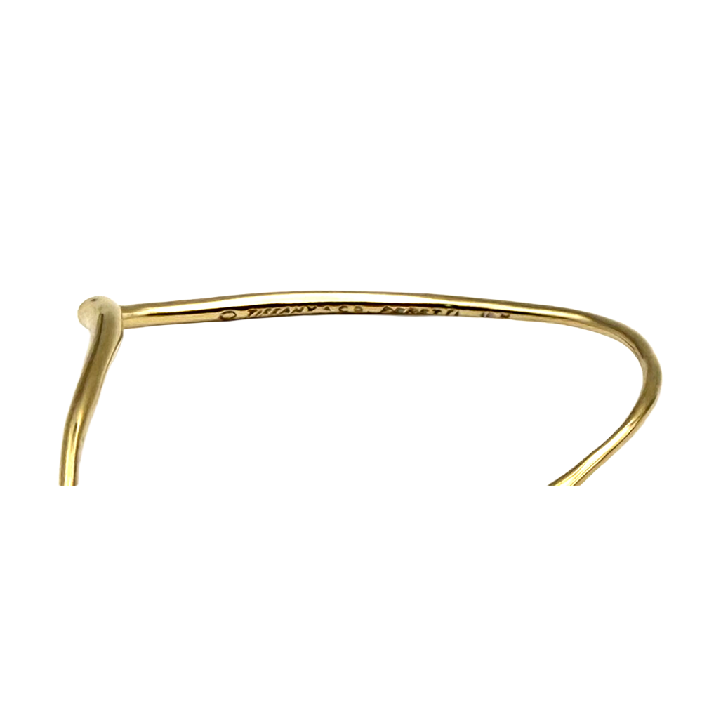 Tiffany & Co. Elsa Peretti Open Heart 18K YG Hoop Earrings