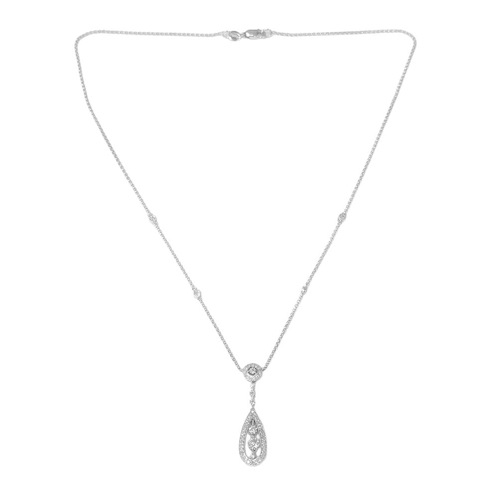 Diamond 14K White Gold Drop Necklace