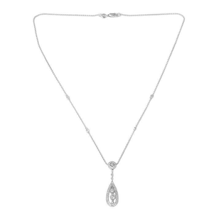 Diamond 14K White Gold Drop Necklace