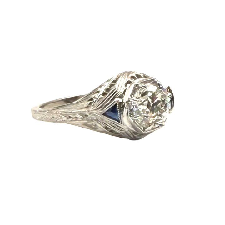 Art Deco Diamond 18K White Gold Ring