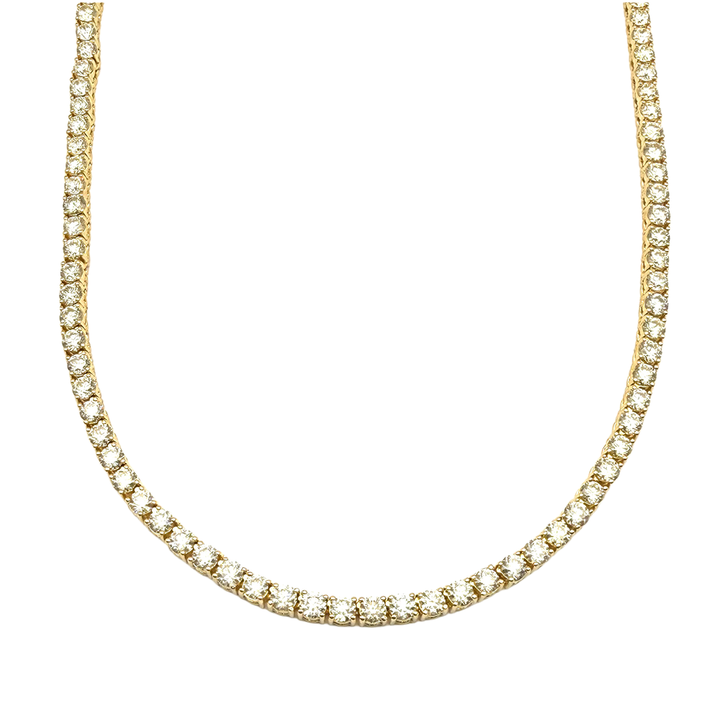 Diamond 14K Yellow Gold Tennis Necklace