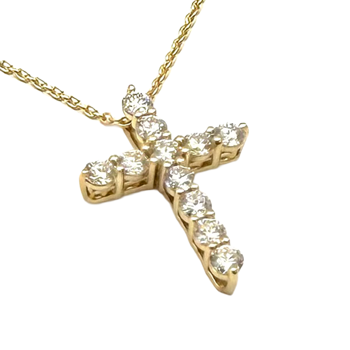 Diamond 14K Yellow Gold Cross