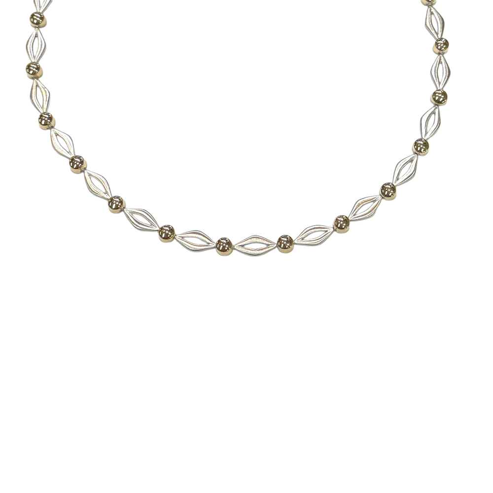 14K White & Yellow Gold Link Necklace